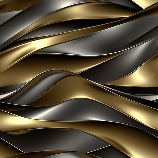 Gold and Silver Metallic Wavy Background